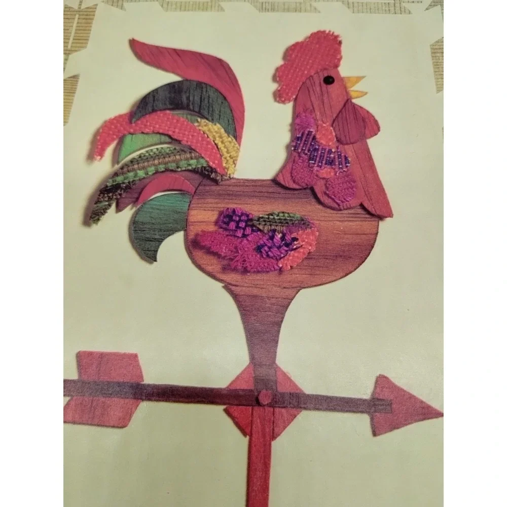 American Greetings Rooster Weathervane Folk Art Stationery Vintage
